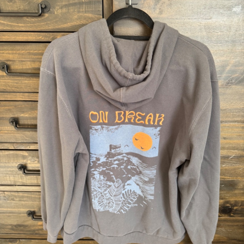 GUC Marine Layer Signature Fleece Graphic Popover Hoodie, Sz Large - Picture 5 of 7